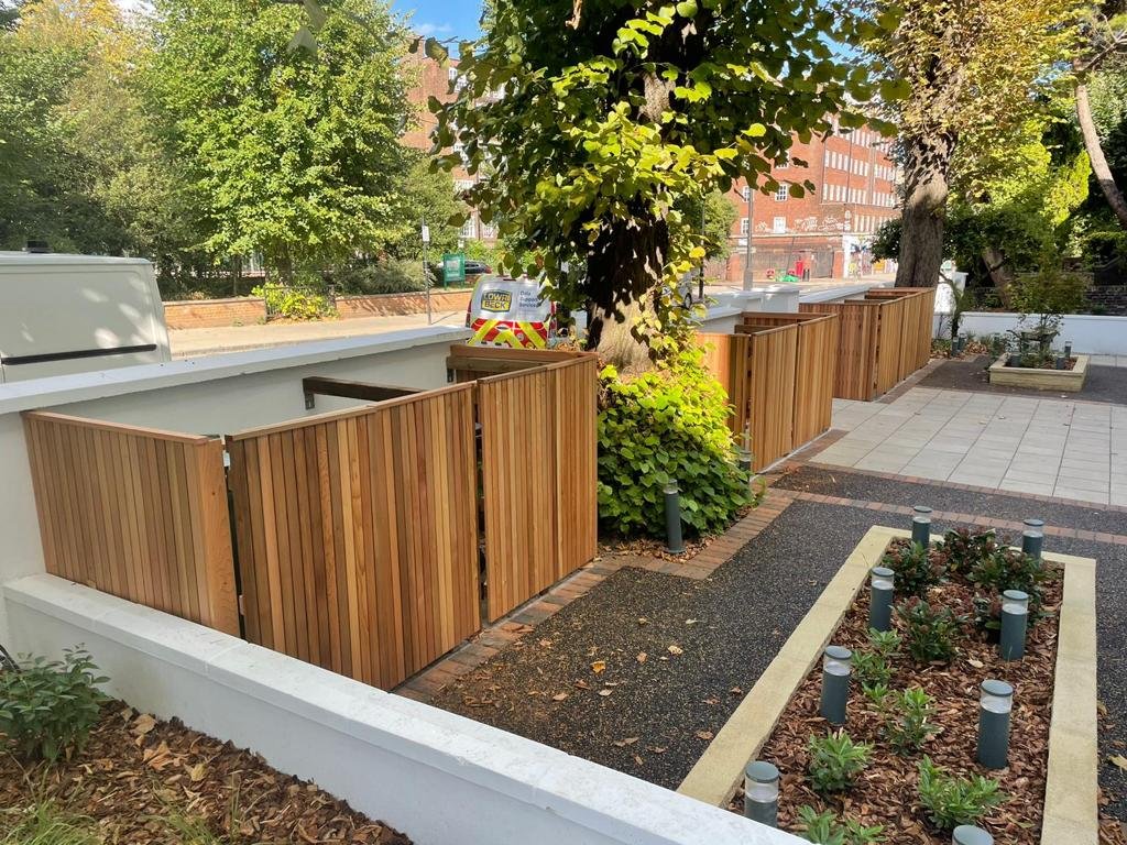 Wooden Fence for Bins 7